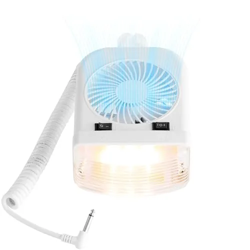 Lumitronics 12V RV Bunk Light and 2-Speed Fan Combo