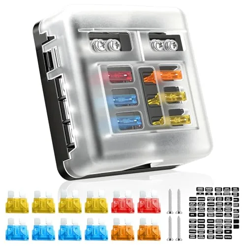 GaRhomxy 6-Way Fuse Block with LED Indicators 12-24V