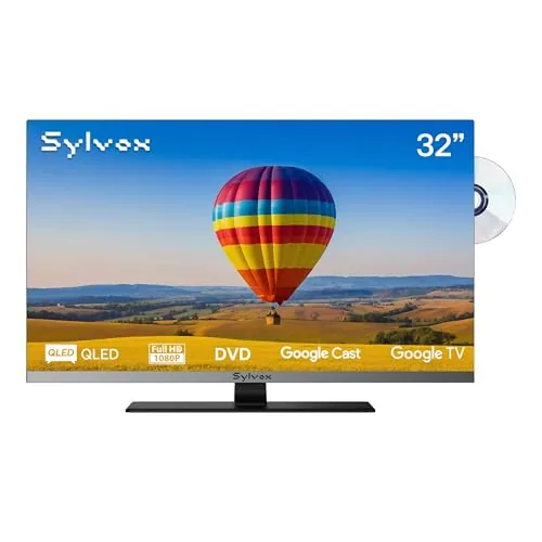 SYLVOX 32in Limo QLED RV TV with Built-in DVD