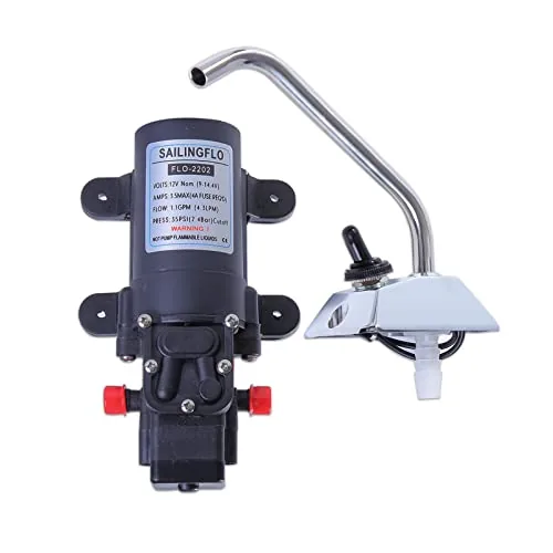 HPYDIY 12V Diaphragm Pump 35 PSI with 360 Faucet