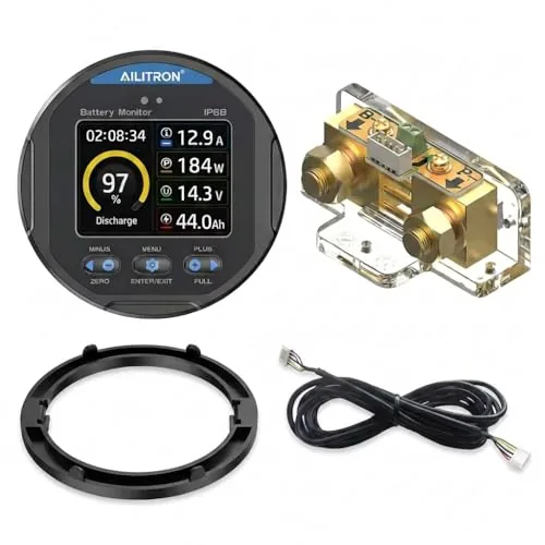 AILITRON TR24 50A Battery Monitor IP68 TFT Screen