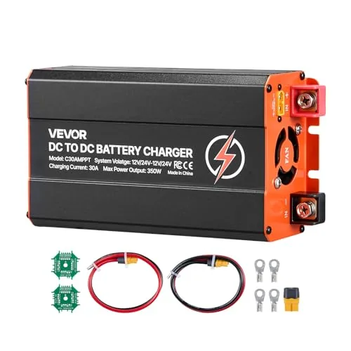VEVOR 350W 30A DC-DC Charger with MPPT Solar Input