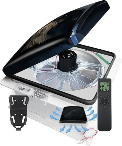 Hurrventer 14-inch RV Roof Fan with Built-in Rain Shield