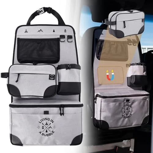 Living in a Bubble Cordura Backseat Organizer with Magnetic Pouch