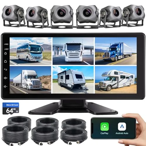 Seventour 6-Channel 1080P Dash Cam with 10.33" Monitor