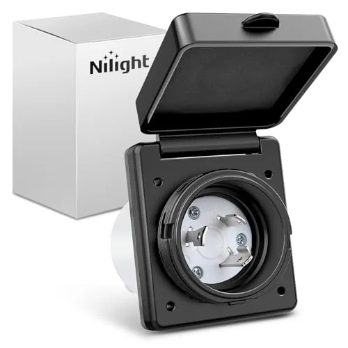 Nilight NEMA L5-30P 30A RV Shore Power Inlet Box