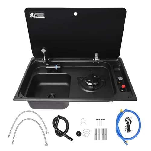 KAMRVLAAI Single Burner Gas Stove and Sink Combo Unit