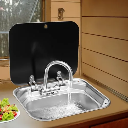 Ropoana Folding RV Sink Faucet Combo 304 Stainless