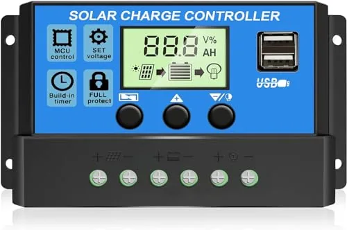 Depvko 30A PWM Solar Charge Controller LCD Dual USB