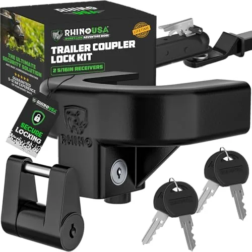 Rhino USA 2-5/16" Trailer Hitch Coupler Lock Kit