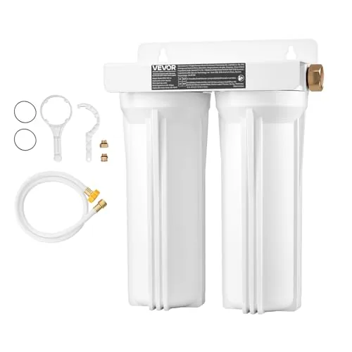 VEVOR 2-Stage RV Water Filter 2.5x10in Dual Cartridge