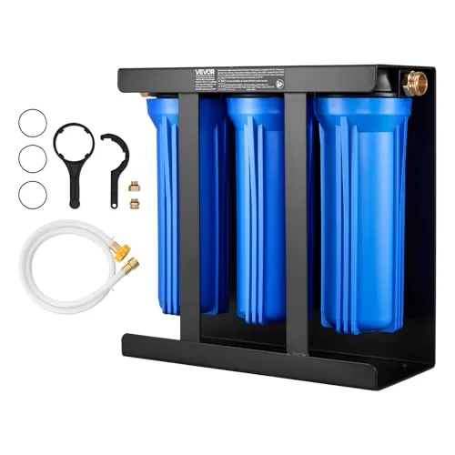 VEVOR 3-Cartridge RV Water Filter with Steel Bracket