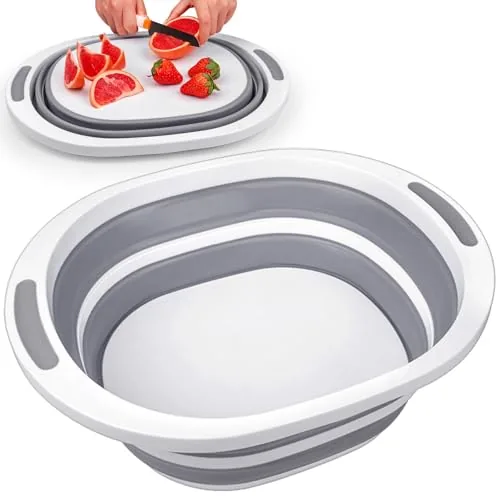 Seropy 7.5L Collapsible Wash Basin with Cutting Board