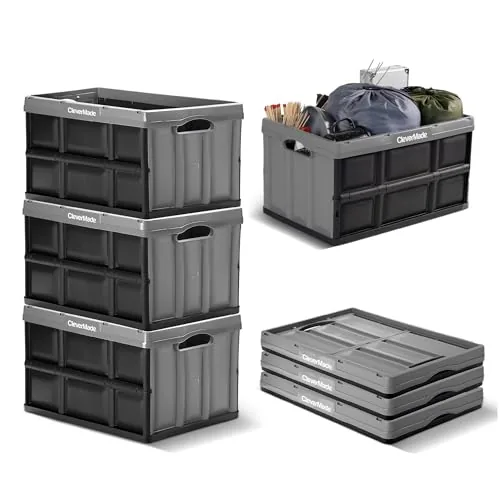 CleverMade 62L Collapsible Storage Bins 3-Pack Heavy Duty