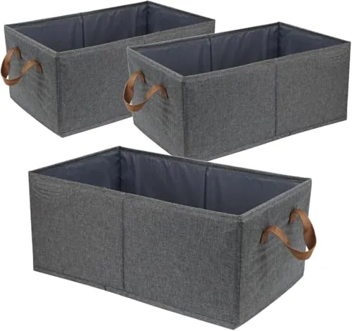 Fordonral Large Fabric Storage Bins 3-Pack Foldable