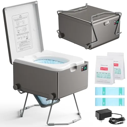 Modiwell Dry Flush Waterless Rechargeable Portable Toilet