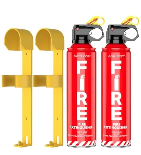 AmzBoom 2-Pack ABCK Fire Extinguisher Kit with Brackets