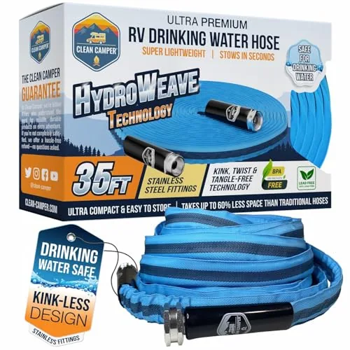 Clean Camper 35ft Kink-Free RV Drinking Water Hose