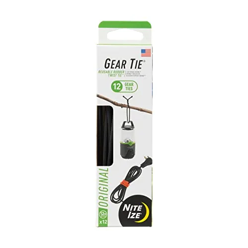 Nite Ize Gear Tie 12-inch Reusable Rubber Twist Ties 12-Pack