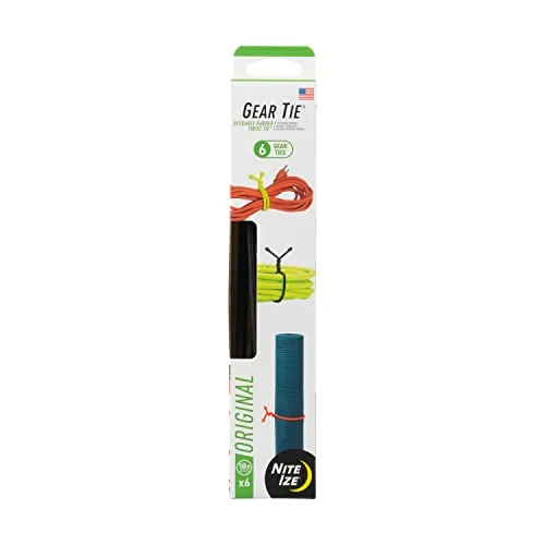 Nite Ize Gear Tie 18-Inch Rubber Twist Ties 6-Pack