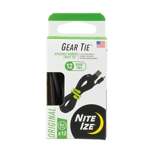 Nite Ize Gear Tie 6-Inch Reusable Twist Ties 12-Pack