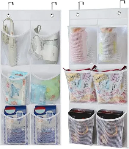 KIMBORA Narrow Over-Door Shoe Organizer 2-Pack Clear Mesh