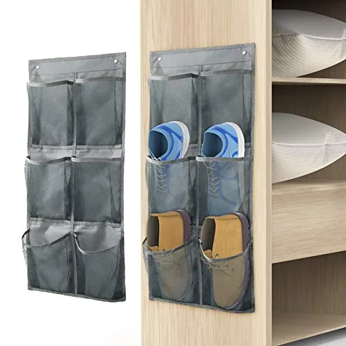 Yocice SM06 Canvas Wall Shoe Rack 2-Pack Gray