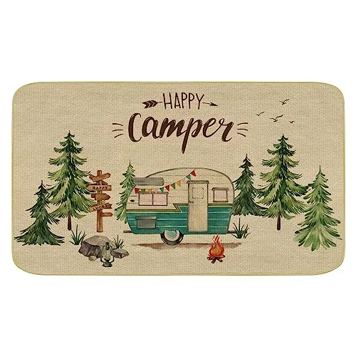 Comfoyar Happy Camper RV Door Mat 17x30in