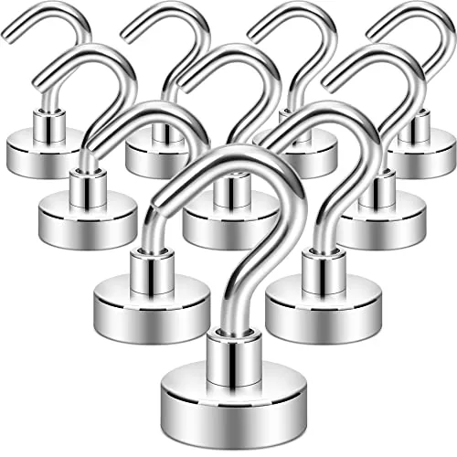 Neosmuk Magnetic Hooks 30lb Heavy Duty 10-Pack