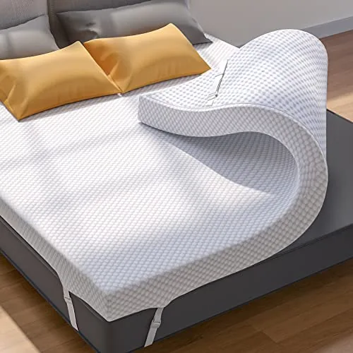PERLECARE 3-Inch Gel Memory Foam Queen Mattress Topper