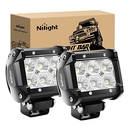 Nilight 18W LED Flood Pods 1260LM 2-Pack