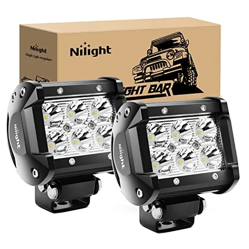 Nilight 18W LED Pod Lights 2-Pack Spot Beam