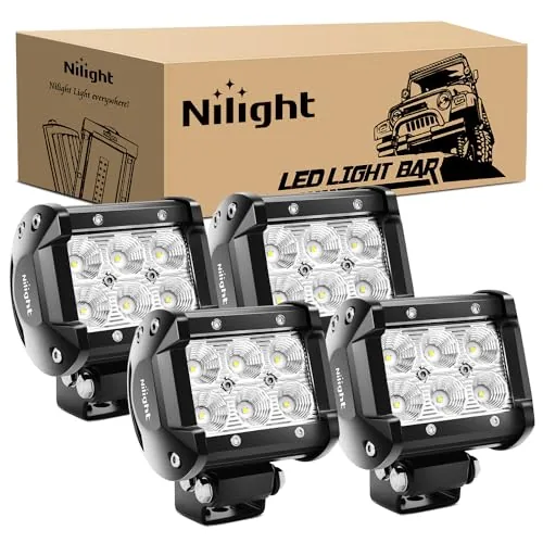 Nilight 18W LED Pods 4-Pack Flood Work Lights