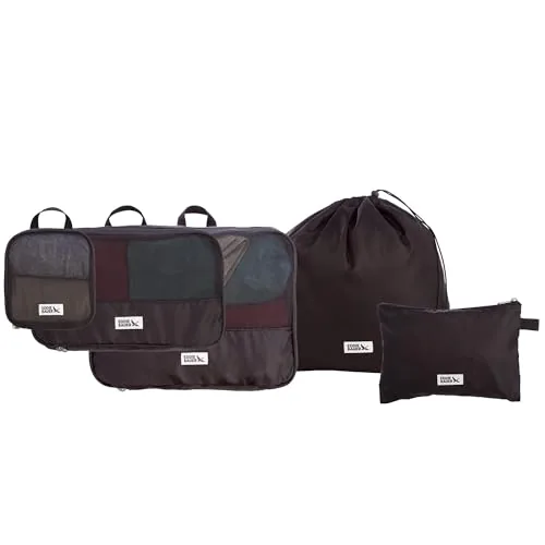 Eddie Bauer 5-Piece Packing Cubes Set with Laundry Bag