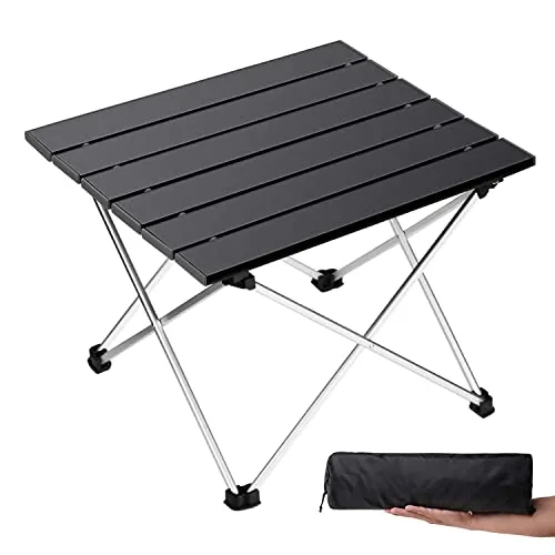 Grope Portable Aluminum Folding Camping Table Black S