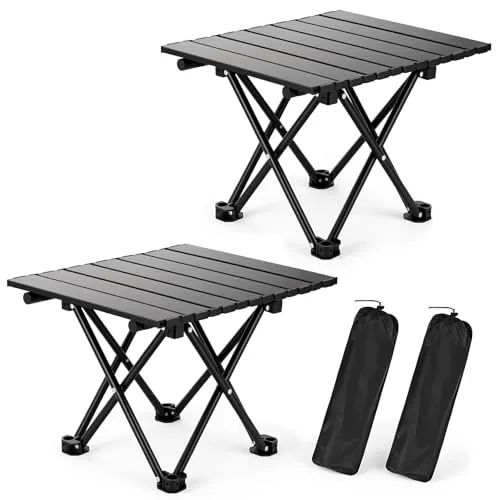 Hediya 2-Pack Folding Camp Table Ultralight Portable