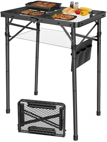 WildFinder Folding Camp Table 3-Height Adjustable to 27.5"