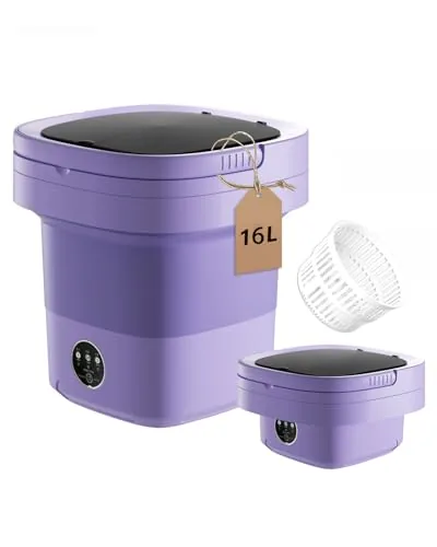 YUEYIXKA 16L Folding Portable Washer with Spin Basket