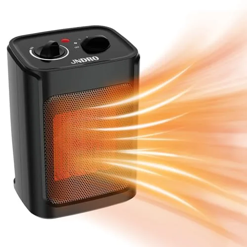 JNDRO Ceramic Space Heater 1500W Compact Fan Combo