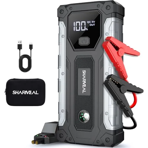 Sharmeal 5000A Jump Starter for 10L Gas 9L Diesel