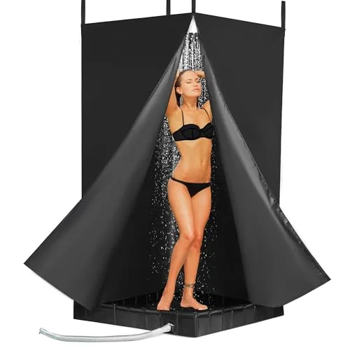 MABOZOO Privacy Tent and Foldable Shower Pan Set
