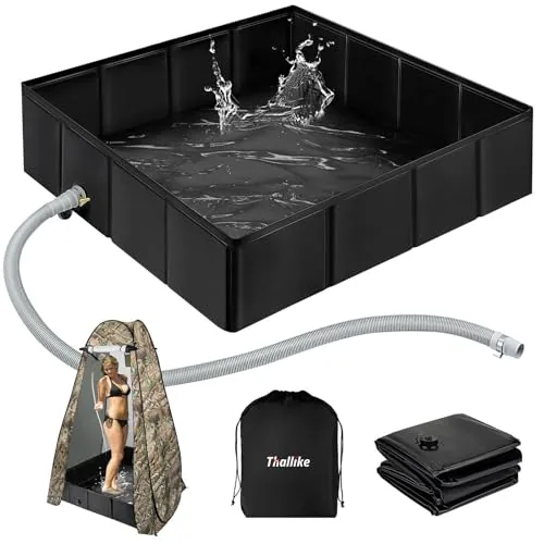 Thallike Foldable Portable Shower Pan 41x41 Inch