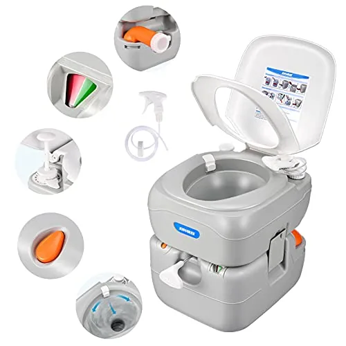 Kohree Portable RV Toilet 5.8-Gal with Level Indicator