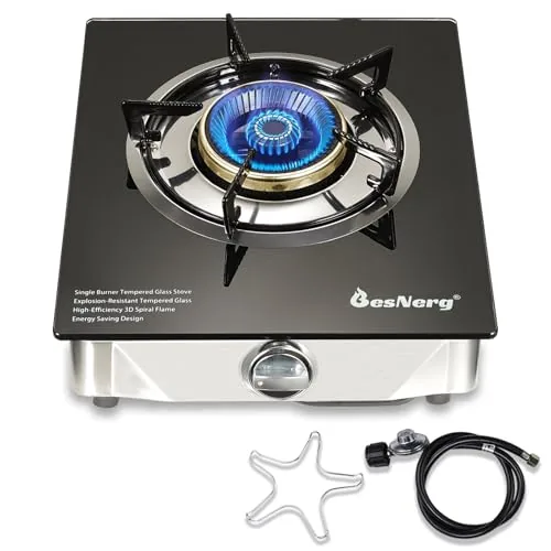 BesNerg Single Burner Propane Stove 14500 BTU Auto Ignite