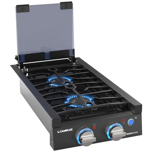 CAMPLUX RGH12IB 2-Burner Slide-In Propane Cooktop 13,000BTU