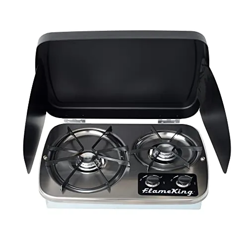 Flame King YSNHT600 2-Burner RV Propane Cooktop