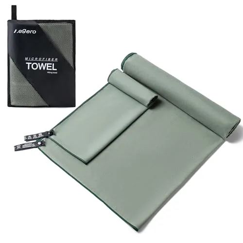 Aegero 2-Pack Microfiber Travel Towel Quick-Dry Compact