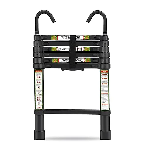 RIKADE Telescopic Ladder 6.5ft Aluminum 330lb Capacity