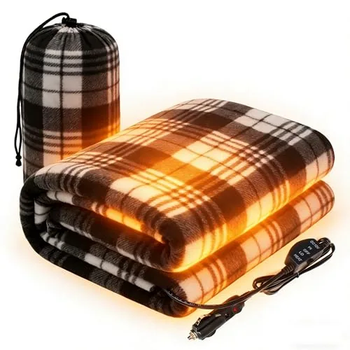 IHEALTHCOMFORT 12V Car Heated Blanket 57x40in Fleece
