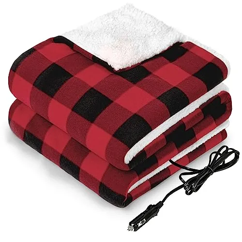 Sealy 12V Heated Car Blanket 59x43in Plaid